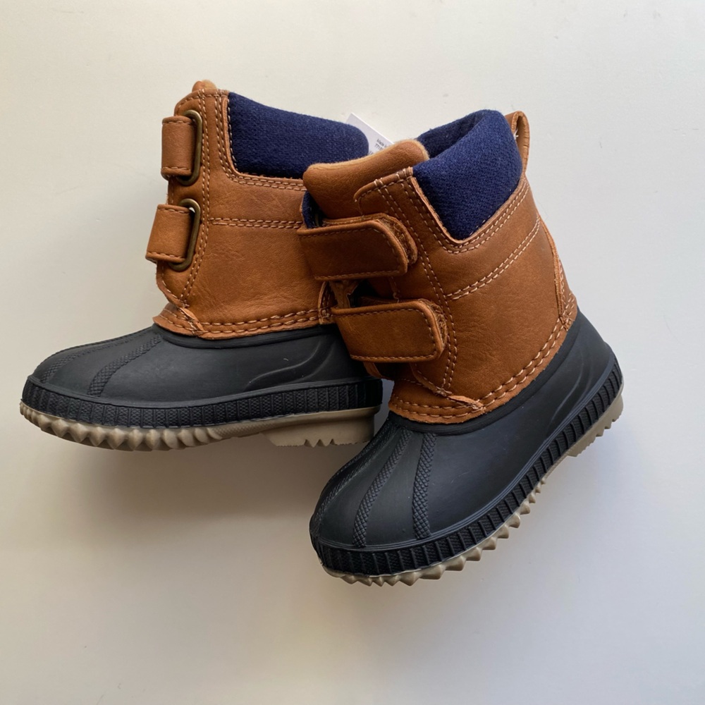 Baby Gap Duck Boots NWT Black Brown Navy Size 5/6